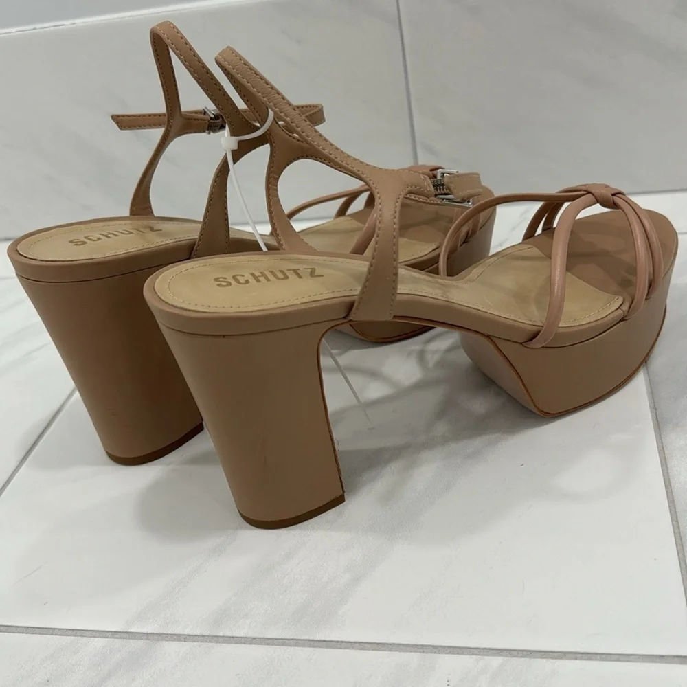 NEW! SCHUTZ True Beige Kelsie Platform Sandal - Size 10